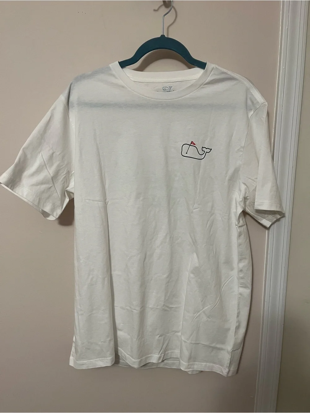 Vineyard Vines White Tee with Green Whale and Red Accent - Picture 2 of 6